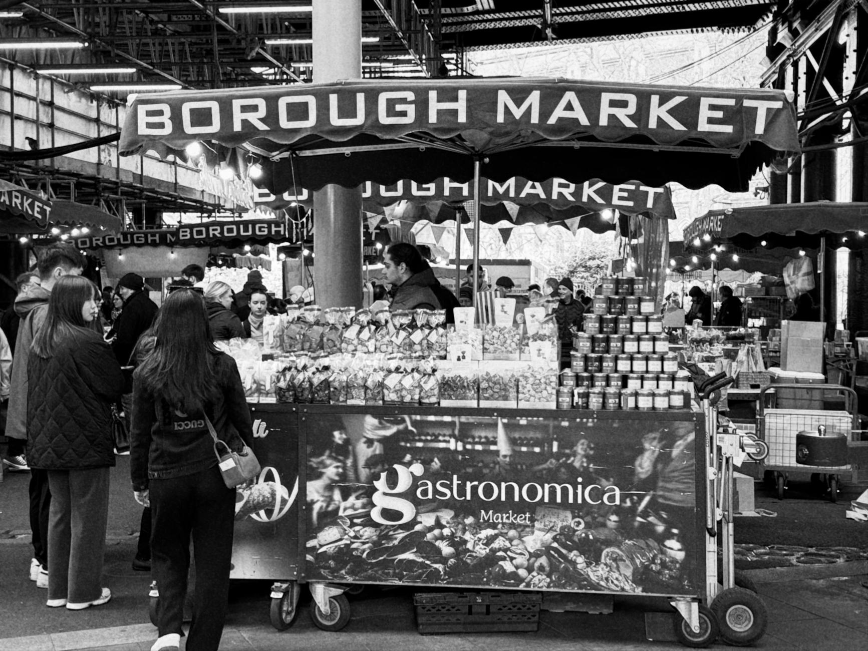 bustling scene at borough market london